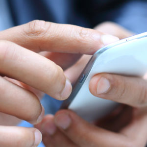 man holding a cell phone